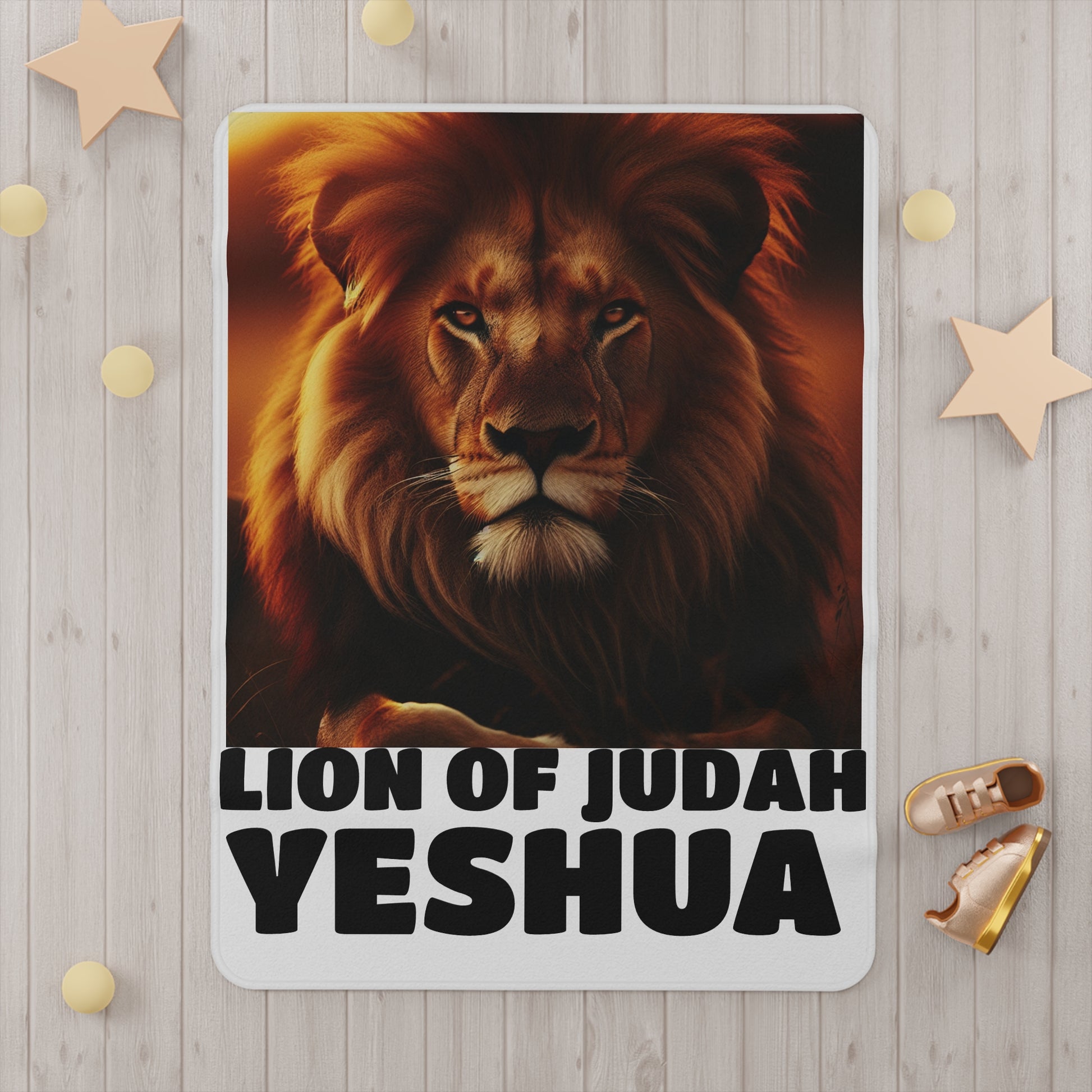 Lion of Judah Toddler Blanket - Cozy Nursery Throw, Biblical Decor, Baby Gift, Religious Blanket, Child's Comfort